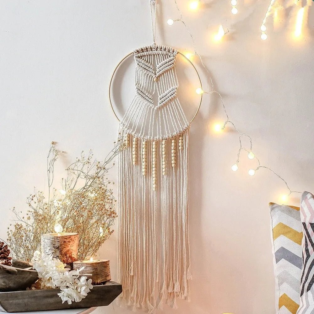 Macrame pearl dream catcher