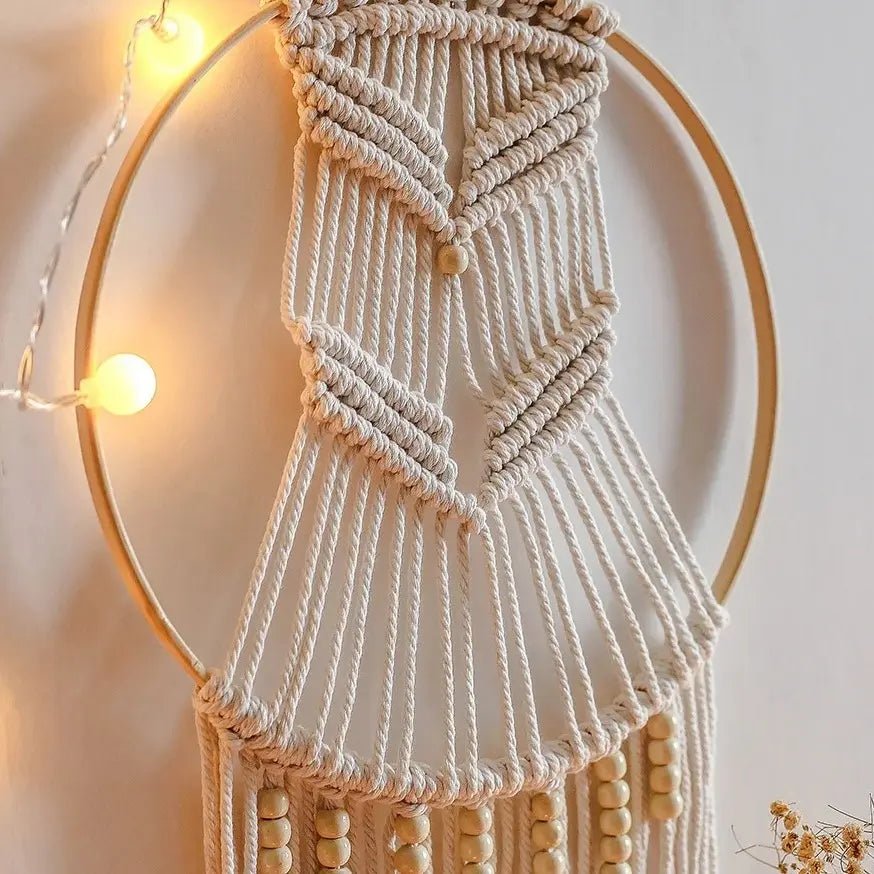 Macrame pearl dream catcher