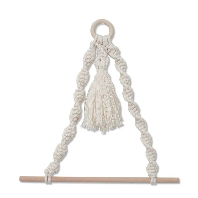 Macrame pompom toilet paper holder