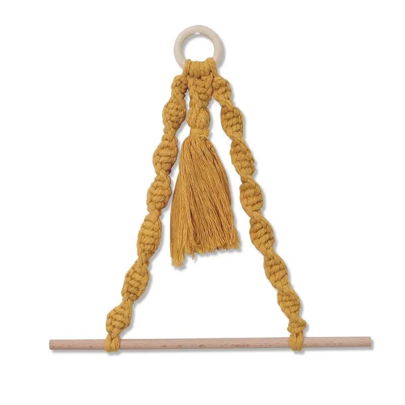 Macrame pompom toilet paper holder