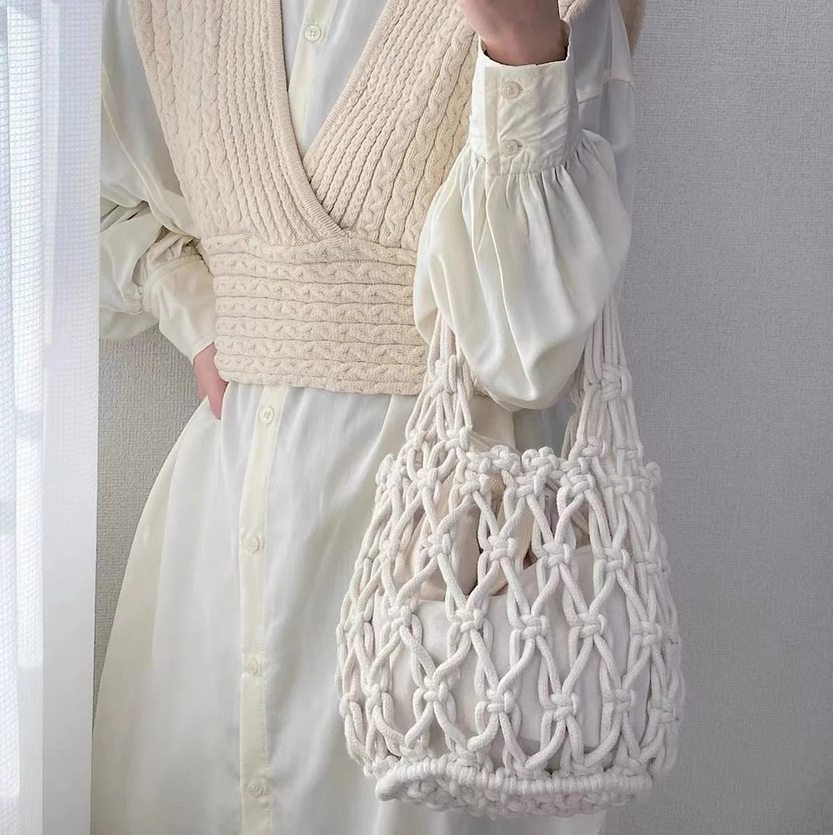 Macrame rope bag