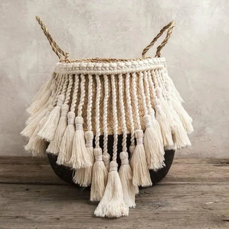 Macrame rope basket