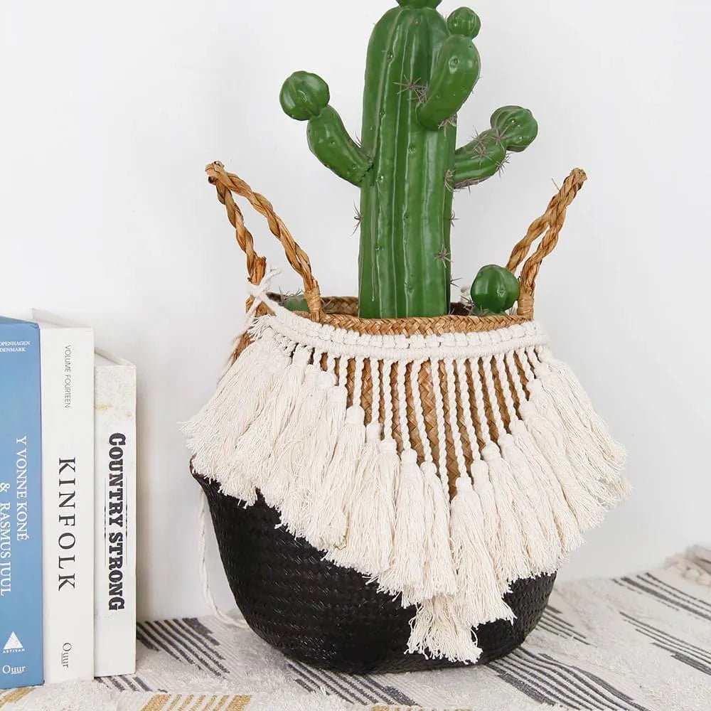 Macrame rope basket