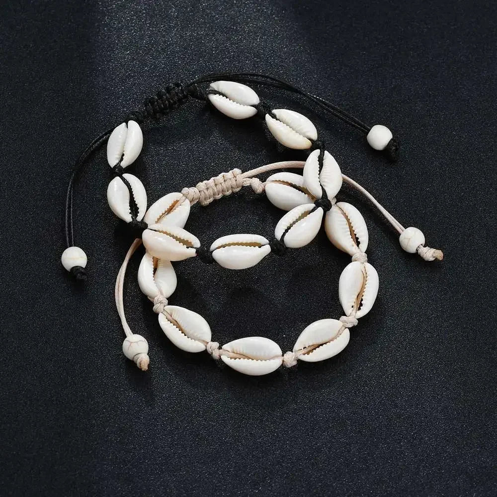 Macrame shell bracelet