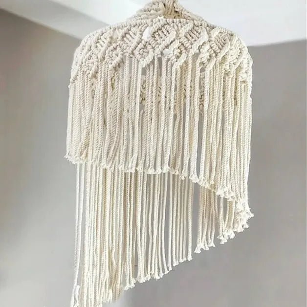 Macrame spiral lampshade