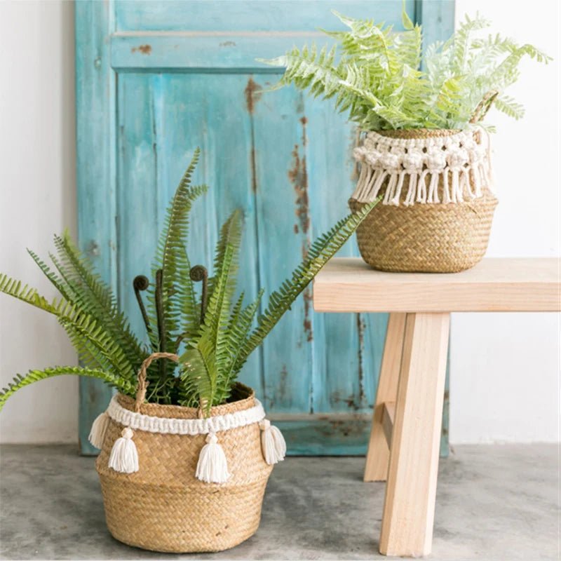 Macrame storage basket