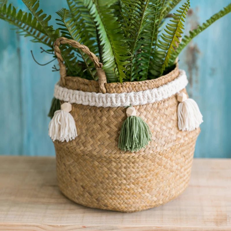 Macrame storage basket