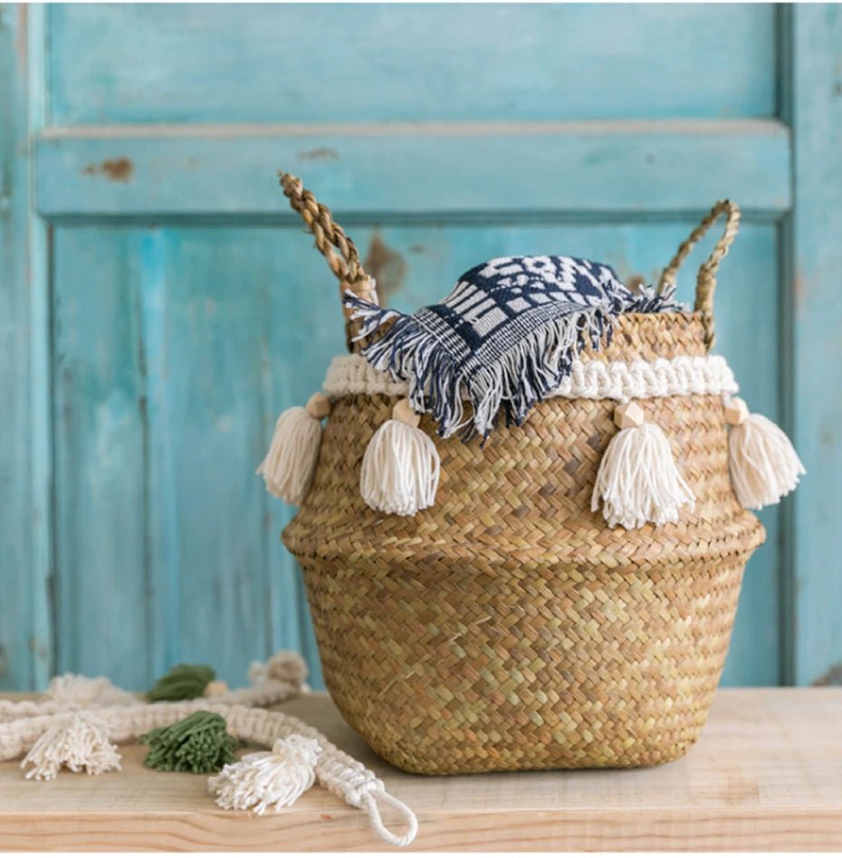 Macrame storage basket