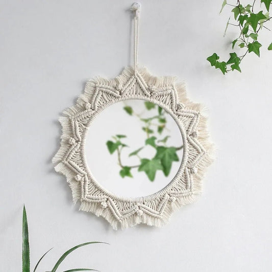 Macrame sun mirror