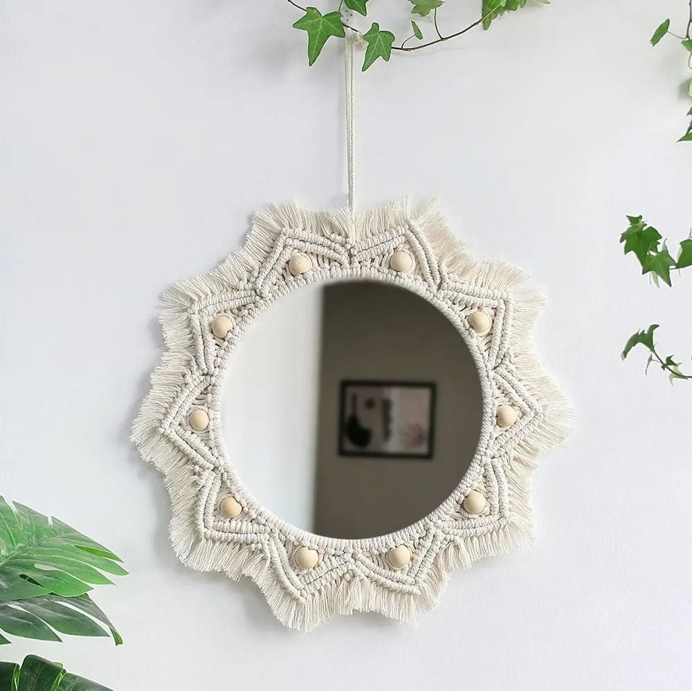 Macrame sun mirror