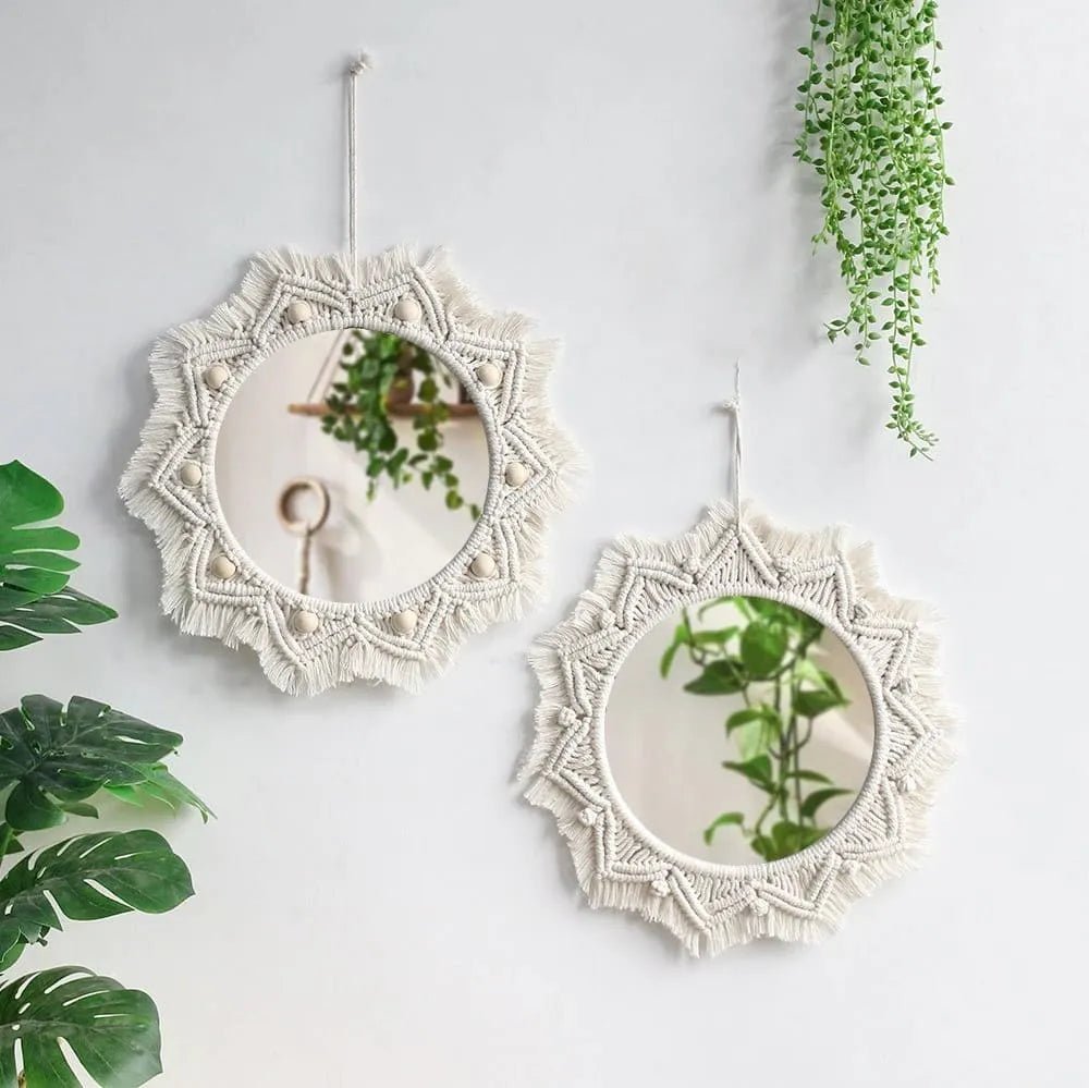 Macrame sun mirror