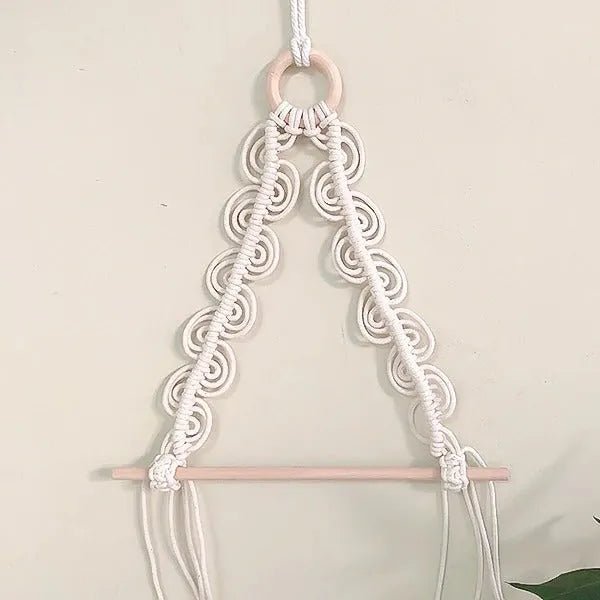 Macrame toilet roll holder