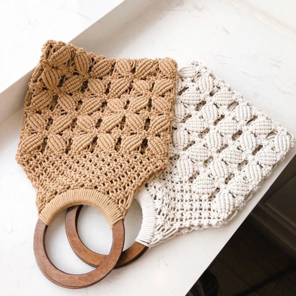 Macrame tote handbag