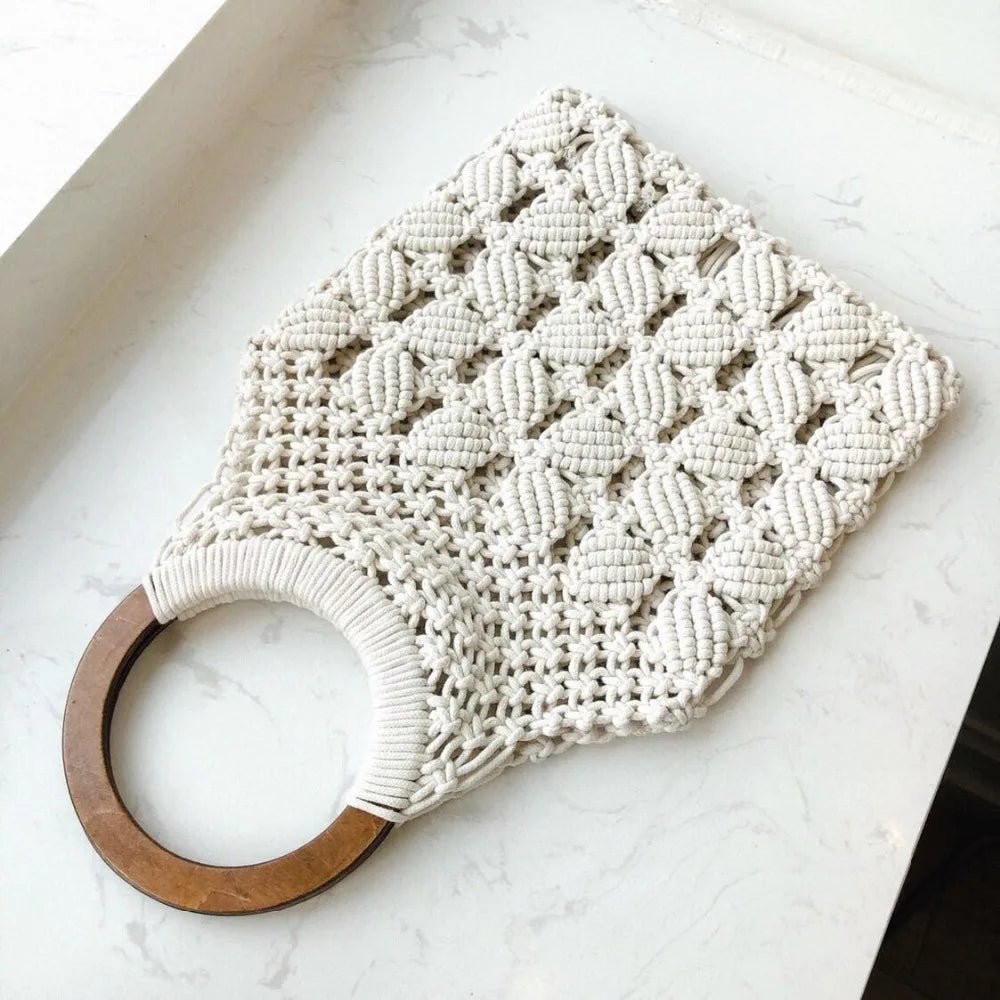 Macrame tote handbag