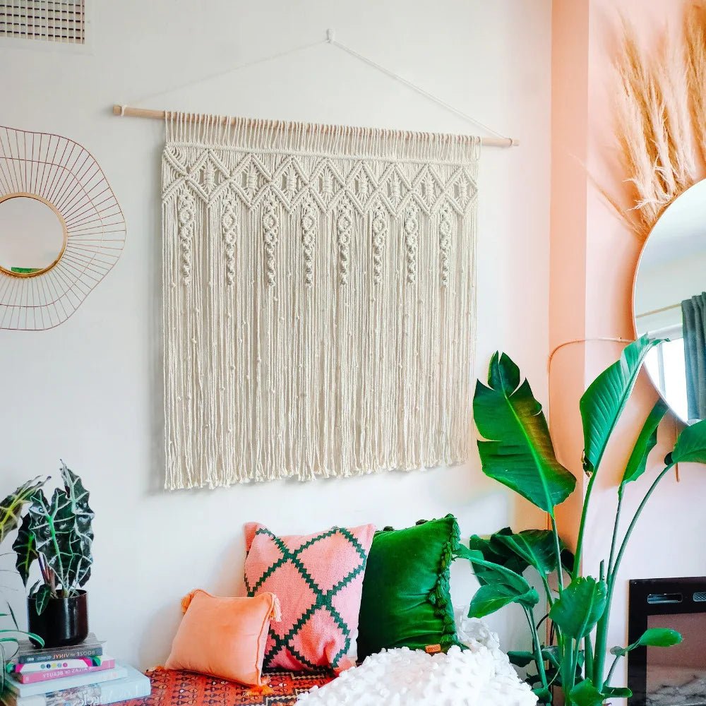 Macrame wall hanging for bedroom