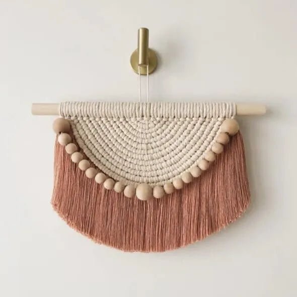 Macrame wall hanging with beads