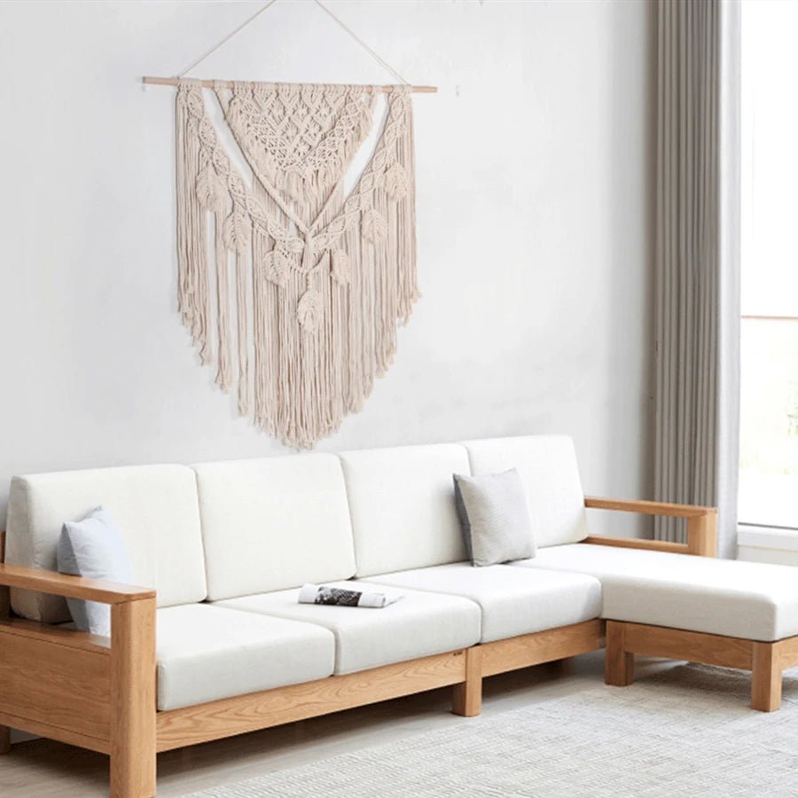 Macrame wall leaf