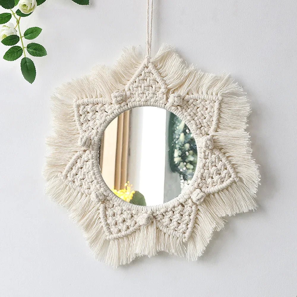 Macrame wall mirror