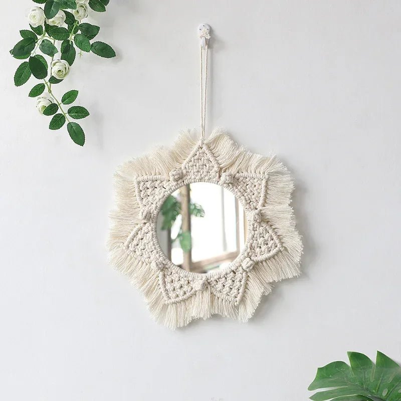 Macrame wall mirror