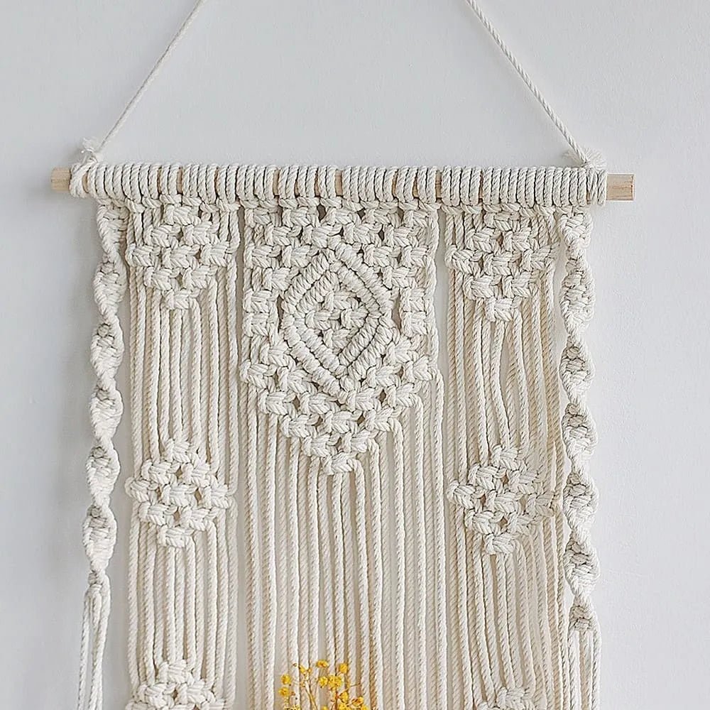 Macrame wall shelf