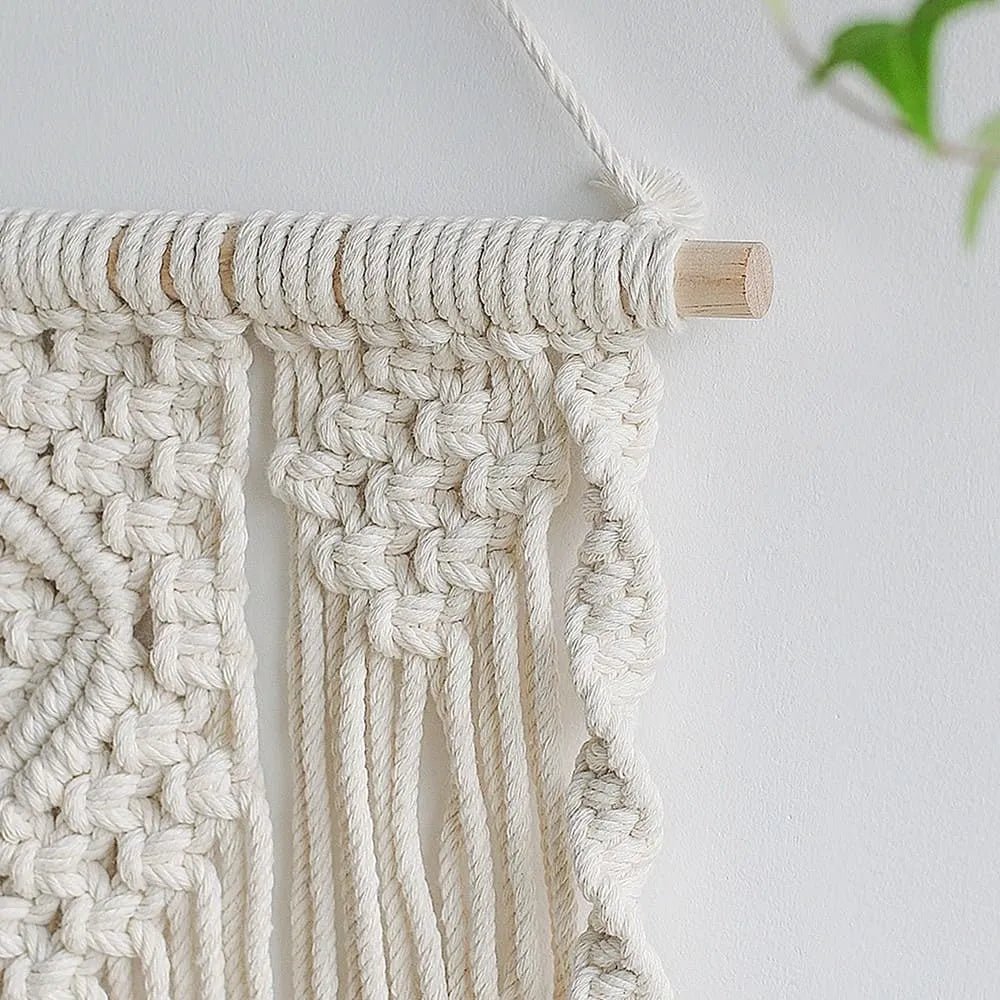 Macrame wall shelf