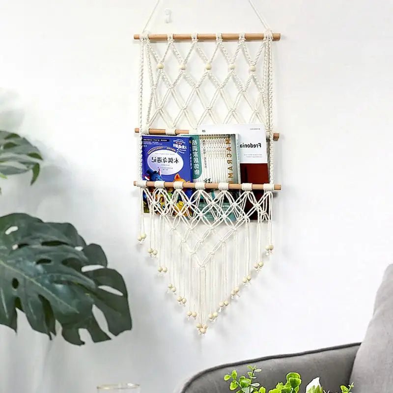 Macrame wall storage net