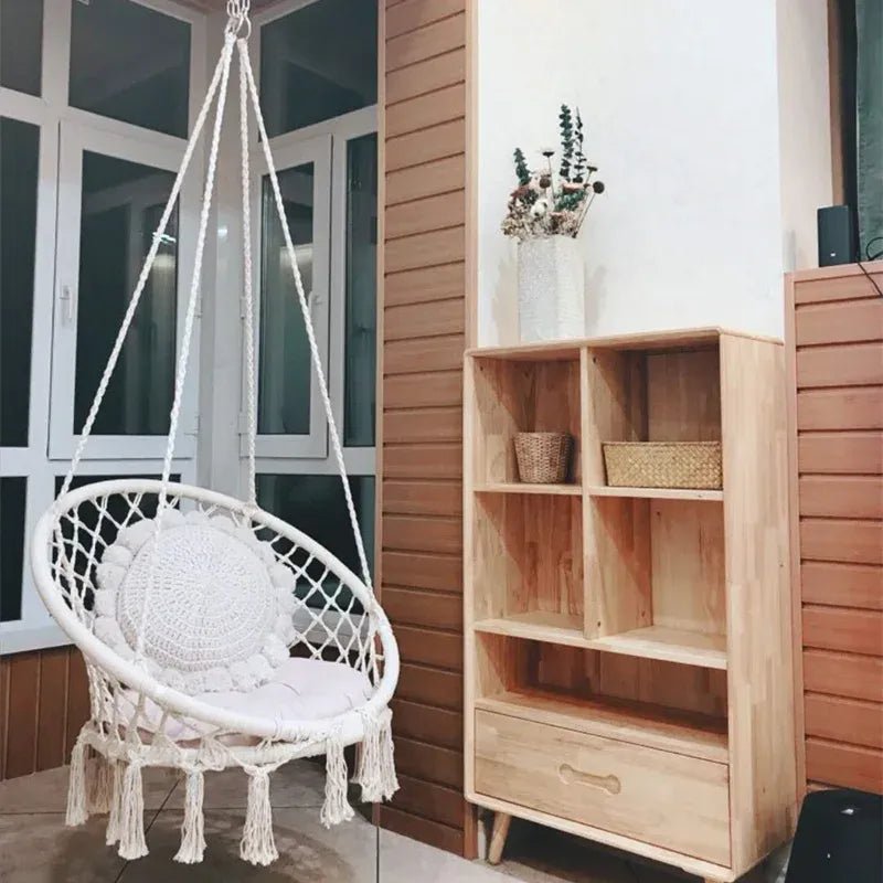 Macrame white hanging chair