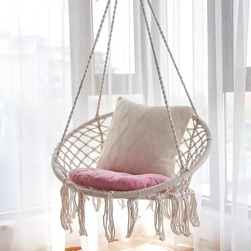 Macrame white hanging chair