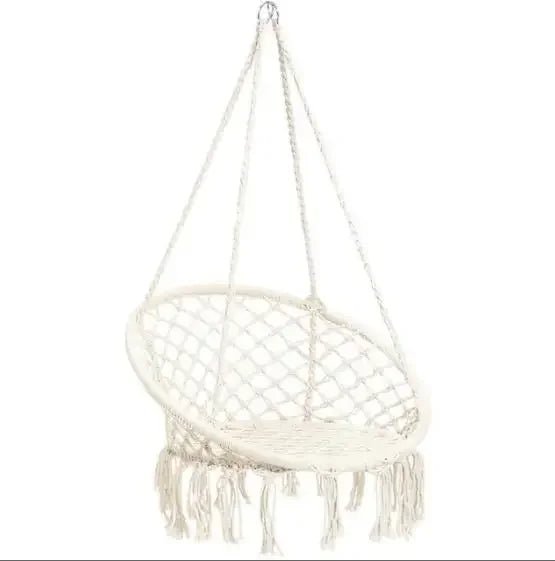 Macrame white hanging chair