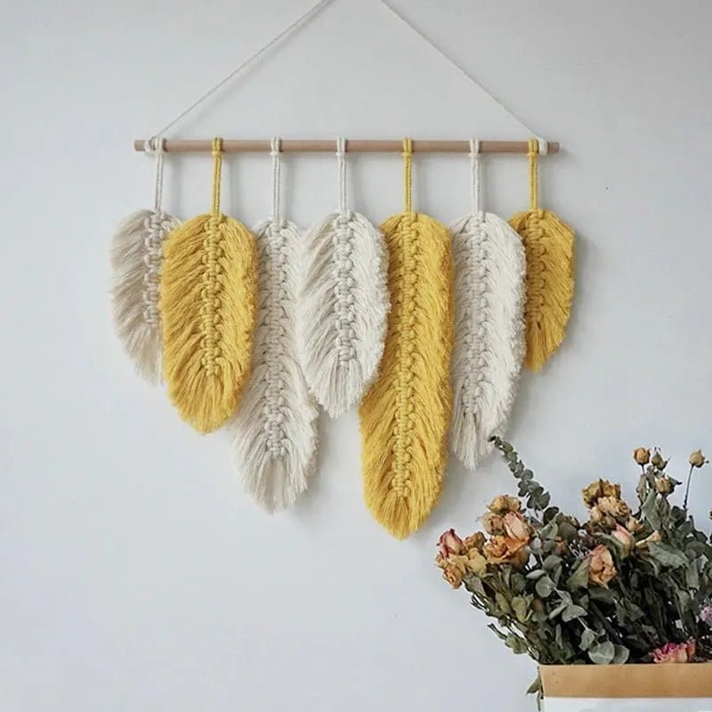 Macrame with feather