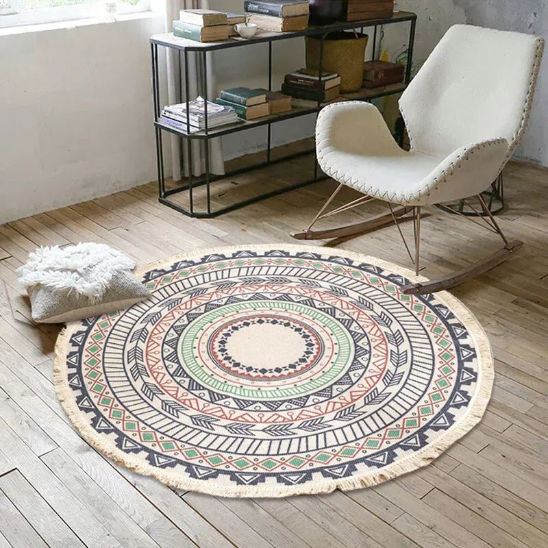 Round macrame rug