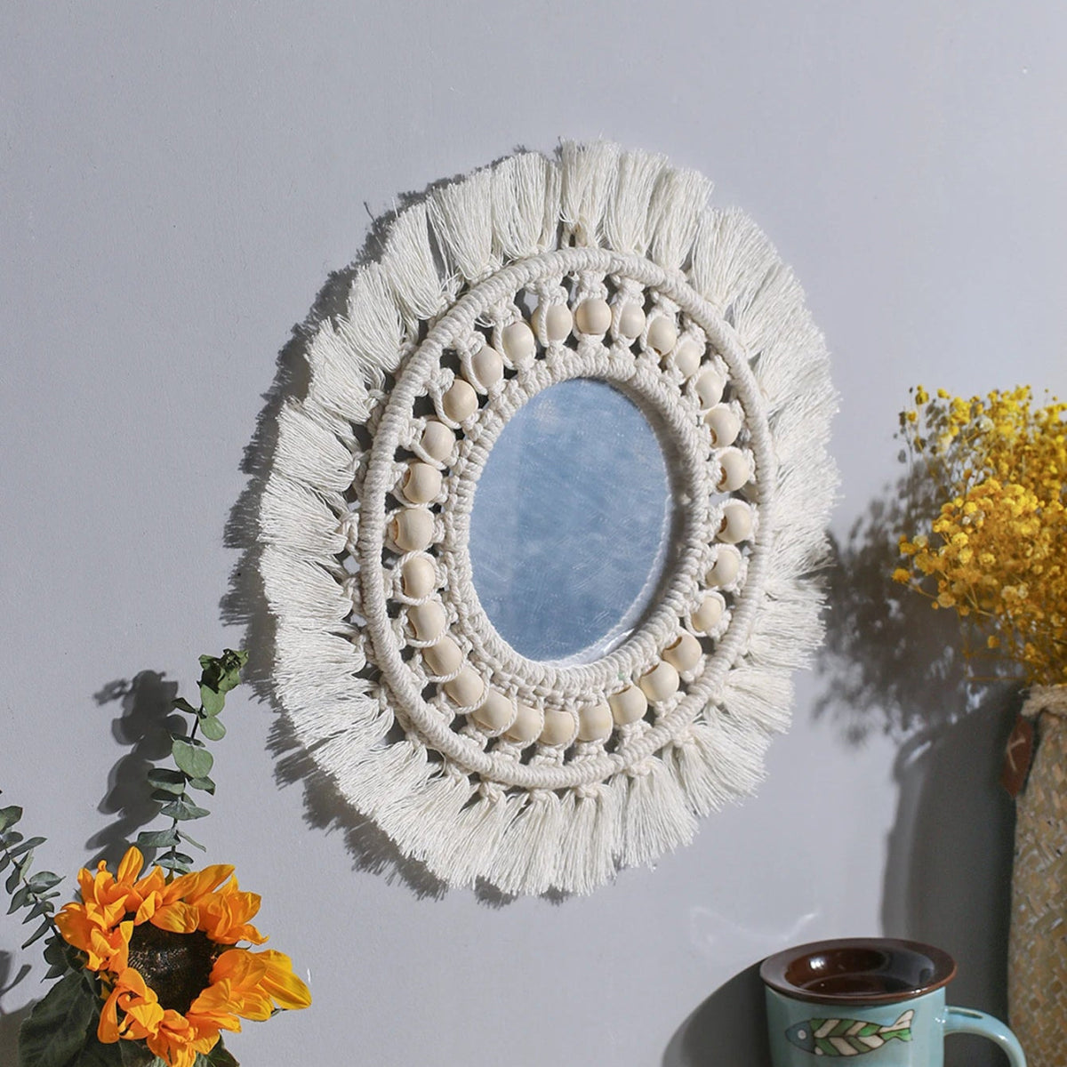 Small macrame mirror