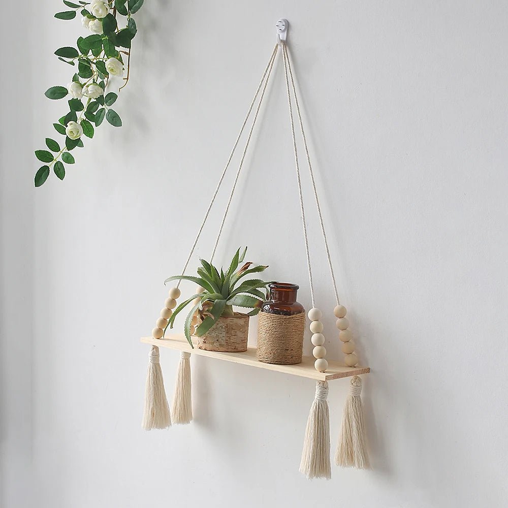 Small macrame wall shelf