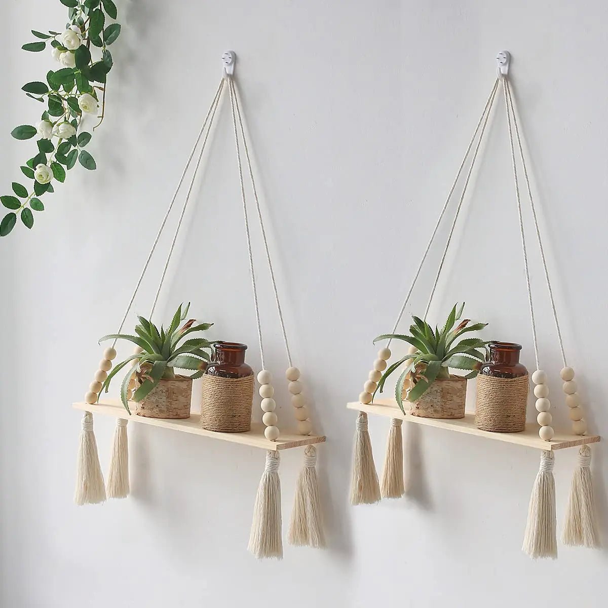 Small macrame wall shelf