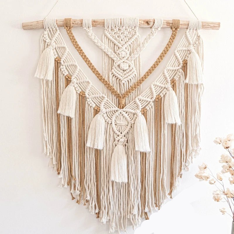 Two - tone macrame wall hanging