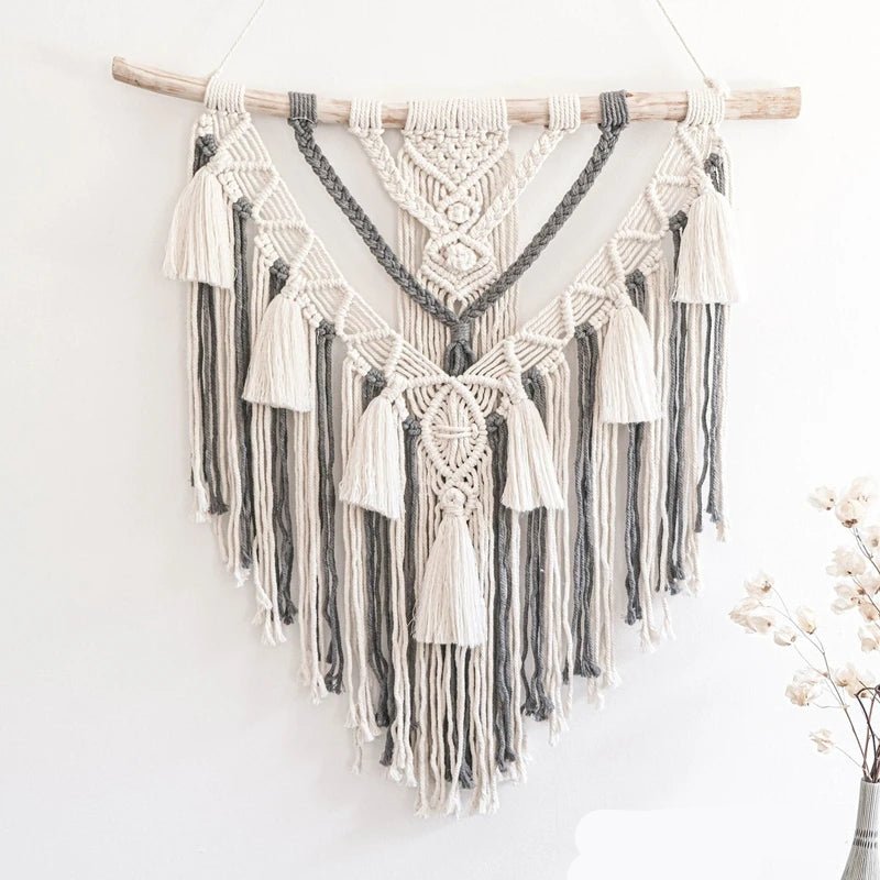 Two - tone macrame wall hanging