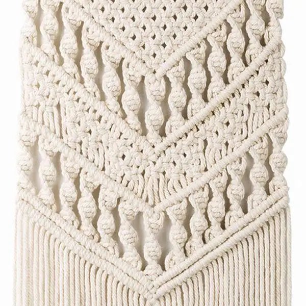 White bohemian macrame wall hanging