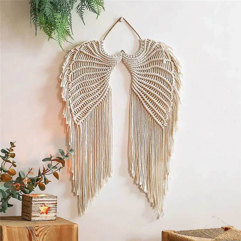 Wing macrame wall hanging