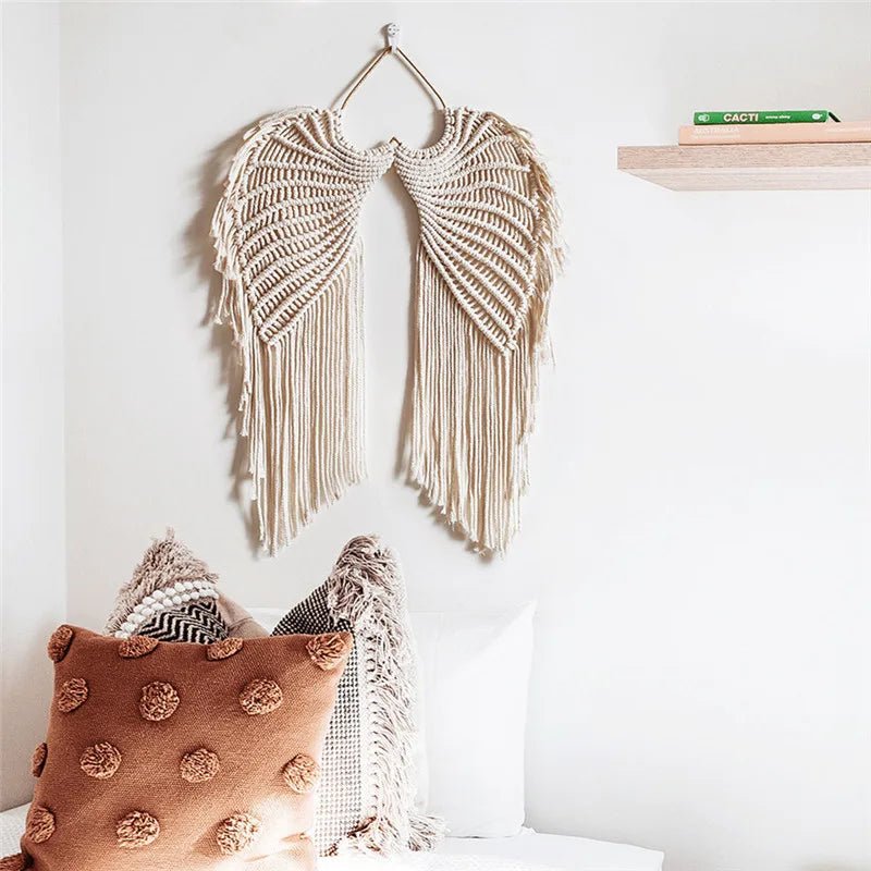 Wing macrame wall hanging