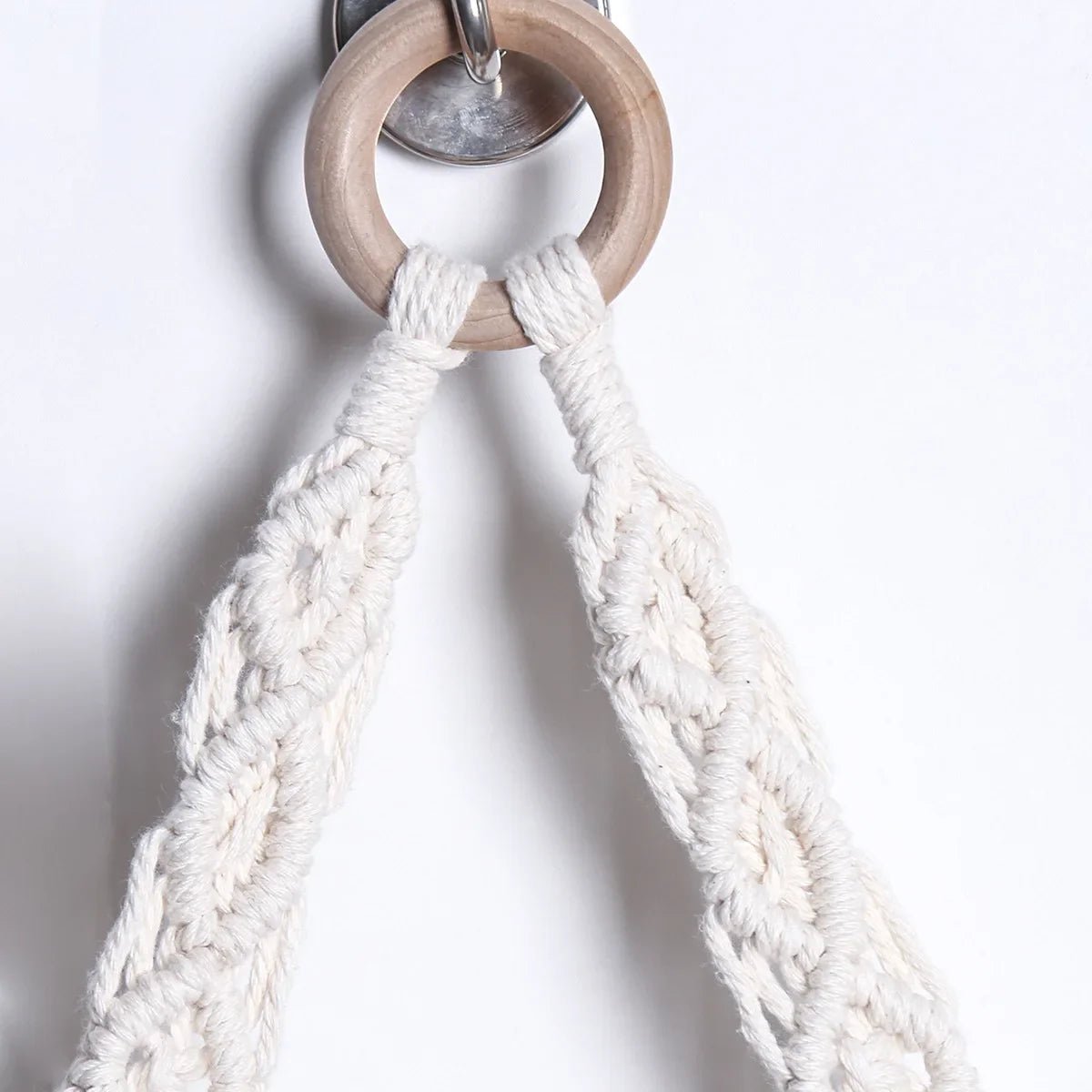 Woven macrame toilet paper holder